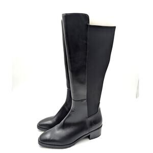 Anne Klein Stamford Knee High Boots Women's Almond Toe Black Size US7.5M EU38